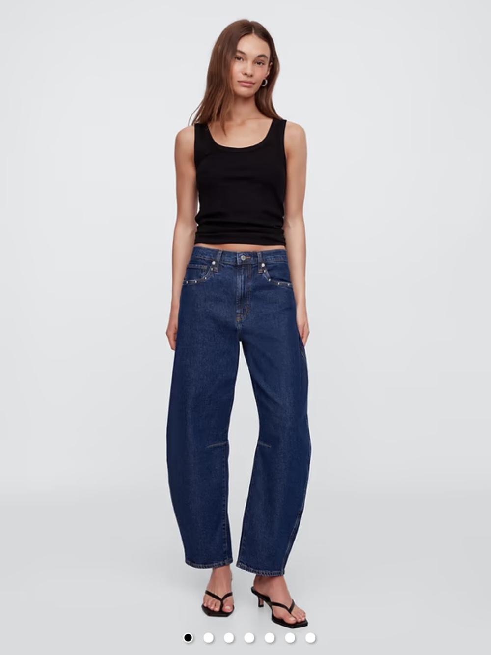 Gap High Rise Studded Barrel Jeans